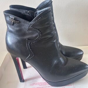 Black Leather Ankle Boots